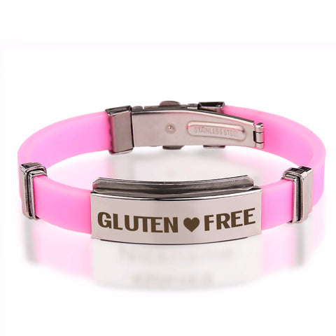 Official GLUTEN ❤ FREE Pink Stainless Steel Bracelets