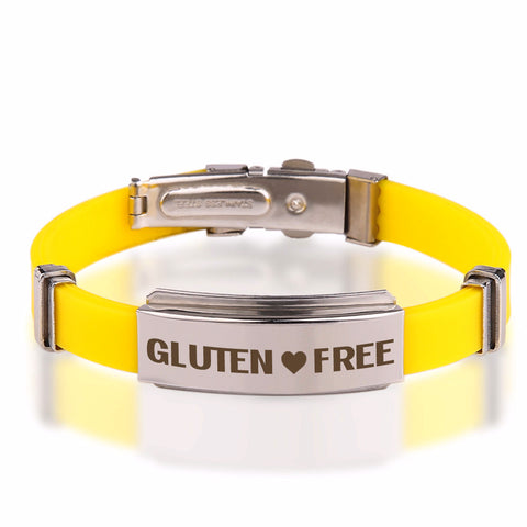 Official GLUTEN ❤ FREE Yellow Stainless Steel Bracelets