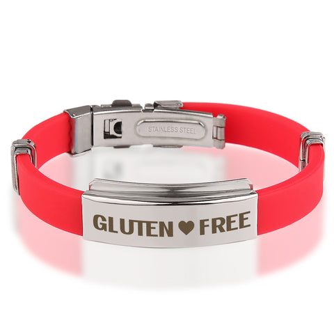 Official GLUTEN ❤ FREE Red Stainless Steel Bracelets