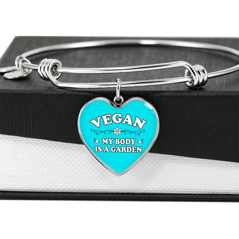 Luxury Vegan Heart Pendant Bracelet
